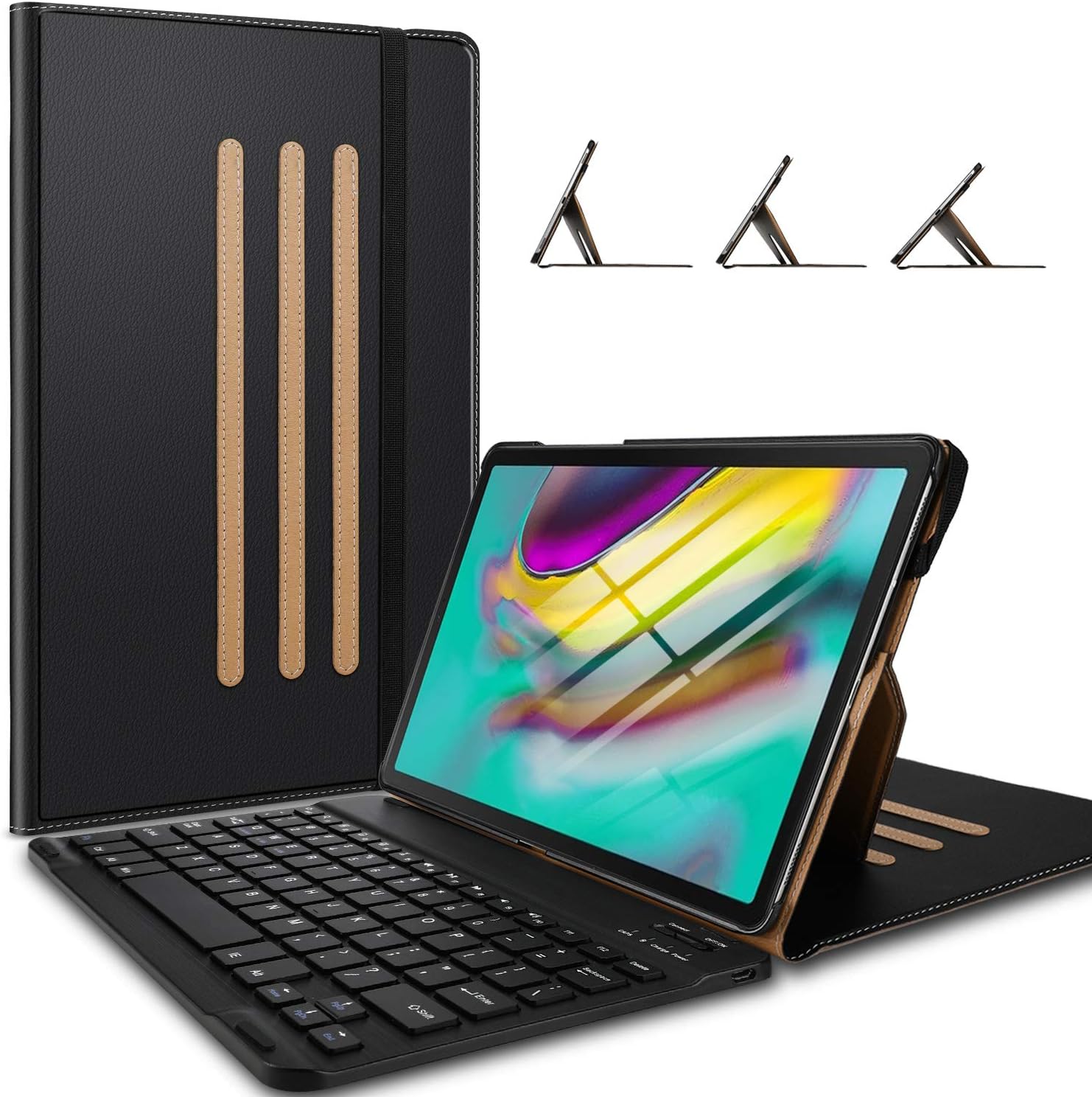 Yocktec Keyboard Case for Samsung Galaxy TAB S5E T720/T725(10.5 Inch),Ultra-Thin DETACHABLE Wireless Bluetooth Keyboard Case/Cover with Auto Sleep+3 Stand for Samsung Galaxy TAB S5E Tablet(Black)