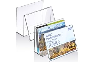 Vicenpal 2 Pcs Clear Acrylic Postcard Holder Business Card Holder Greeting Card Display Clear Business Card Stand Rack for In