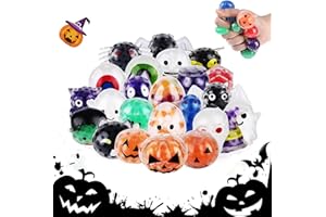 OFRYH 24PCS Halloween Stress Balls,Squishy Fidget Ball Toys,Bulk Stress Relief Sensory Stress Ball for Halloween Party Favors,Trick or Treat Goodie Bag Fillers,Birthday Gift
