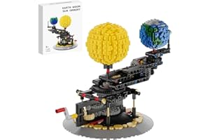 WEBRICK Solar System Earth Moon Sun Orrery Model, Solar System Building Block Model, Compatible for Lego Space Planets Sets, Science Educational Architecture Toys for Ages 6 7 8 9 10 11 12+ Boys & Girls