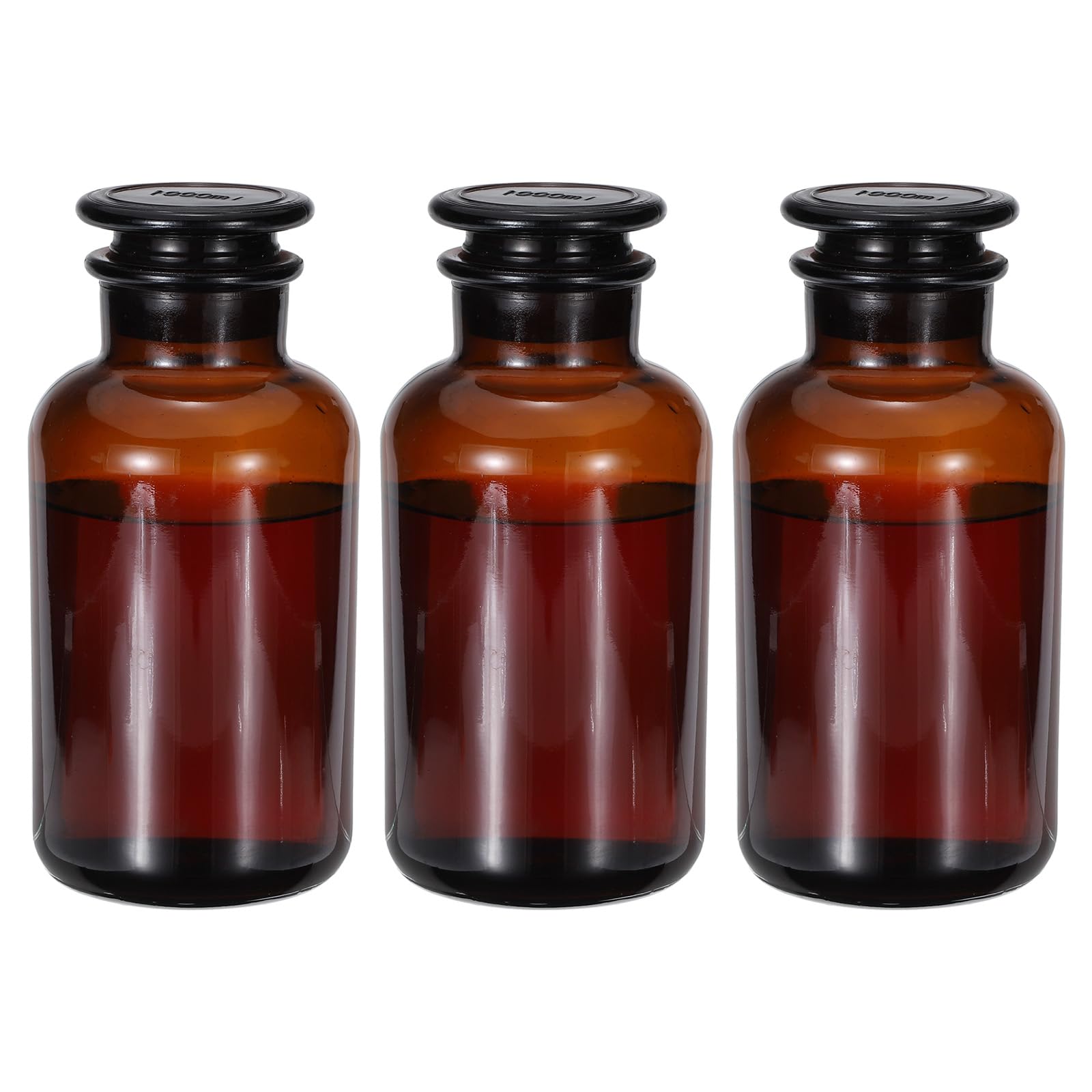 PATIKIL Reagent Media Bottle, 3 Pcs 1000ml Glass