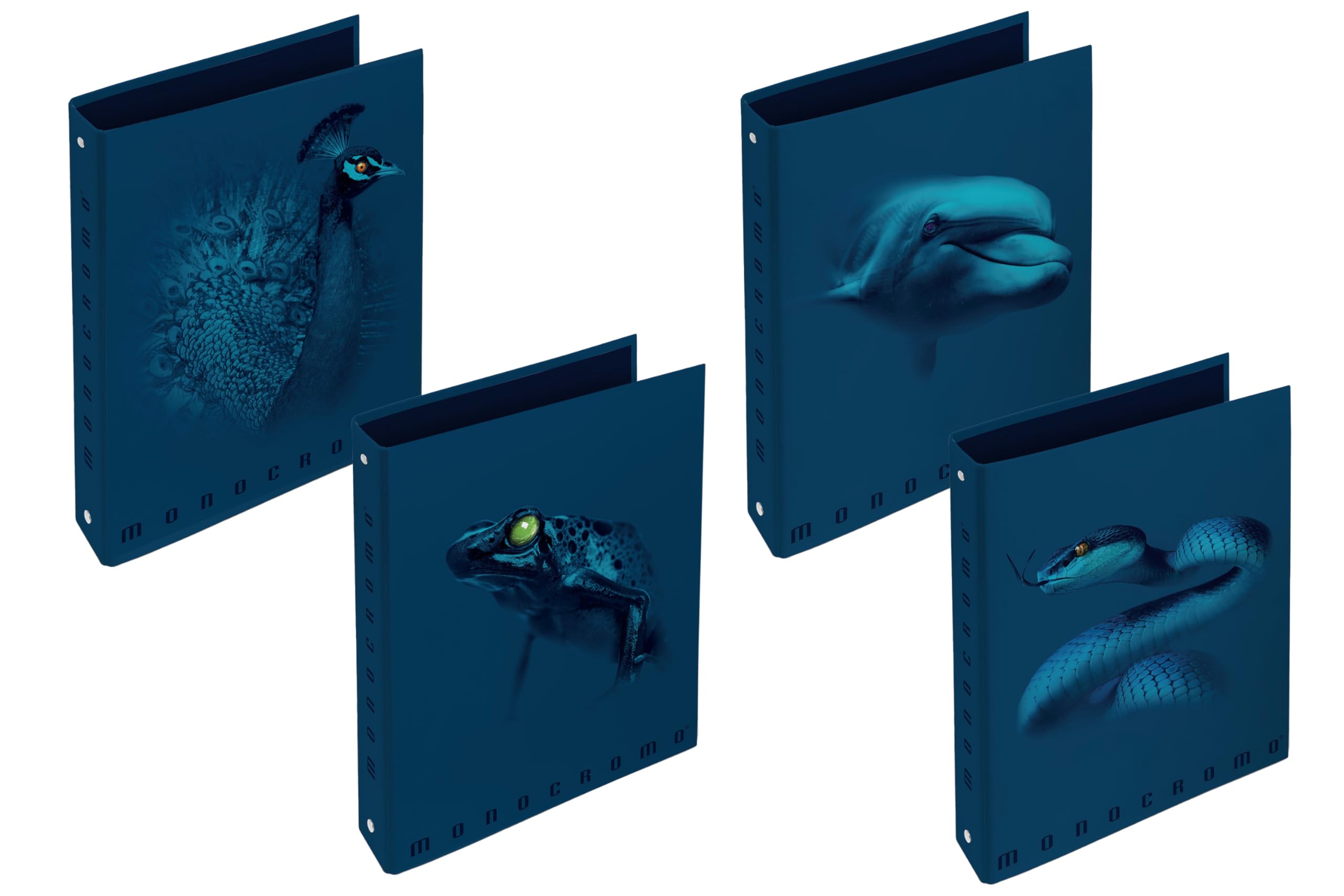 Pigna Pack of 5 Blue Monochrome Ring Binder Folders 27 x 32 cm
