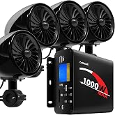 GoHawk Motorcycle Speakers Bluetooth 4 Inch Waterproof Radio Audio System | 1000W Amplifier, Remote Control, AUX USB SD FM Radio, Fits 7/8"&ndash;1-1/4" bar for ATVs/Motorcycles, 12 Volt Vehicles