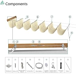 SunnyRoyal Beige 7'x14' Retractable Pergola Shade