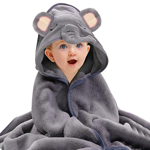 Kighdel Baby Towel with Hood Baby Hooded Towel Baby Towels Newborn Hooded Baby Towel 80x80cm Baby Towel Poncho Unique Animal Design Cute Baby Bath Towel for Baby Boys Girls Newborn