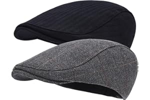 STARANCE 2 Pack Newsboy Hats for Men Wool Blend Ivy Driving Flat Cap