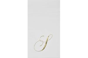 Gift Boutique 100 Gold Monogram Guest Napkins Letter S Disposable Paper Pack Elegant Metallic Golden Foil Dinner Hand Napkin for Bathroom Powder Room Wedding Holiday Baby Shower Decorative Towels