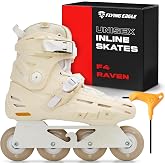 FlyingEagle F4 Raven Inline Skates, Urban Rollerskates for Men and Women | CNC Aluminium Frame, 85A Wheels, ABEC-7 Bearings, Vented Hard Shell, Removable Liner
