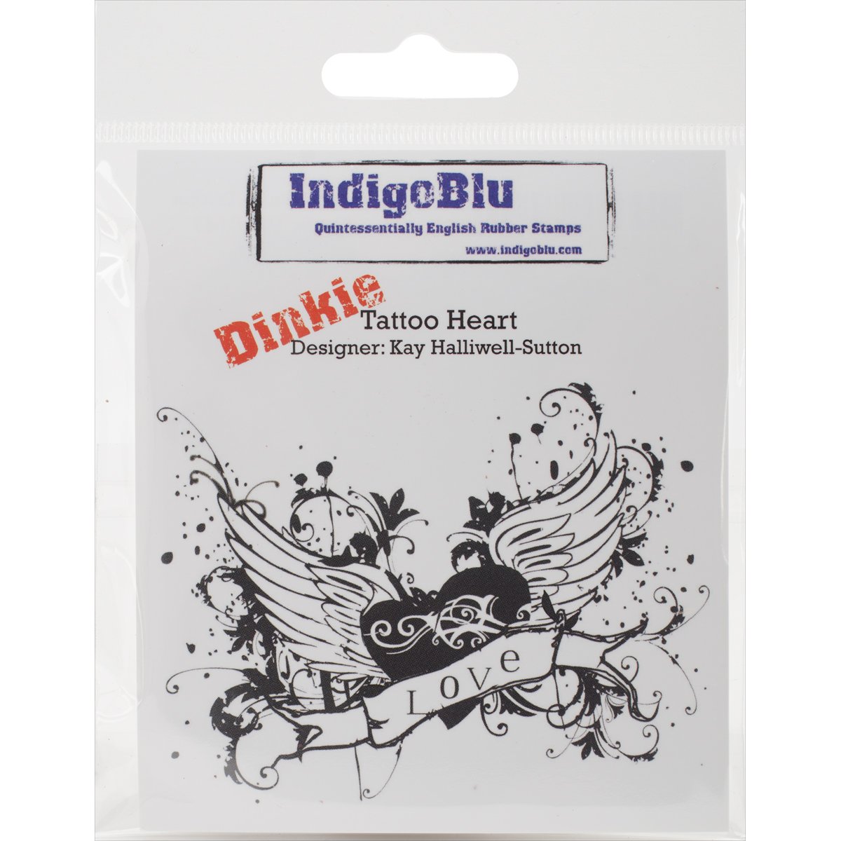 Indigoblu Cling Mounted Stamp 3"X3"-Tattoo Heart