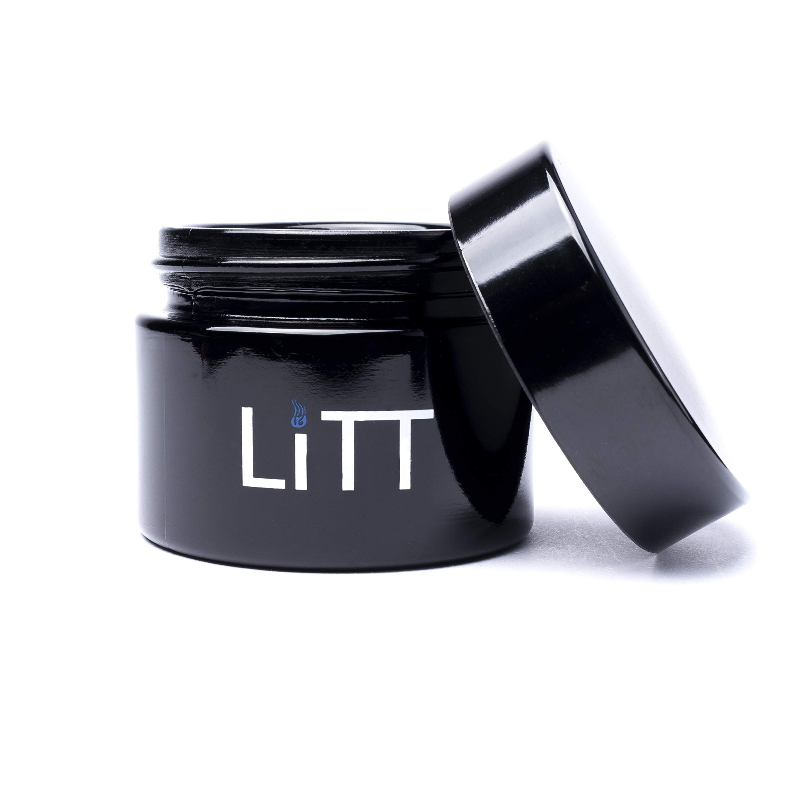 Litt - Stash Storage Metal Tub 50ml - Airtight Ultra Violet Glass Smell Proof & Clear Stash Jar for Herb Storage, Odour/Smell Proof Container, Refillable Herb Container