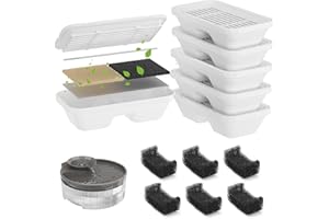 Kenida Dog Water Fountain Filters 6 Pack Replacement Filters & 6 Pack Pre Filter Pet Water Fountain Filters for 5L/169oz Large Dog Water Fountain