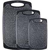 Chopping Board Set,3PCS Plastic Chopping Boards for Kitchen Non-Slip Cutting Boards with Grip Handle Juice Grooves Grinding G
