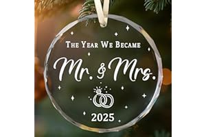 OLICARD Wedding Gifts for Couples 2025, First Christmas Married Ornament, Wedding Gift for Newlyweds, Mr & Mrs Just Married Keepsake - Bridal Shower Gift for Bride, Newlywed Couple Gifts