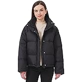 ANYIELIEMO Women's Down Jacket Lightweight Water-Resistant Down Coat with Stand Collar for Winter