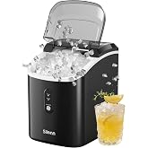 Nugget Ice Maker Countertop - 33lbs/24H, Silonn Pebble Ice Maker Machine with Self-Cleaning Function, Ice Makers for Home Kitchen Office