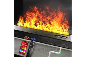 Sunlitup Electric Fireplace 78.8", Water Vapor Fireplace Remote & Smart App, Vapor Electric Fireplace 8 Color Flames, Steam Fireplace Automatic Water Control & Connected Direct 316 Stainless