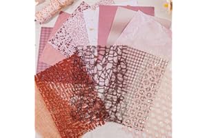 Obujopal 15Pcs Scrapbook Textured Paper for Journaling Junk Journal Card Making DIY Project Paper Art Craft Supplies, Handmade Special Mix Material, 4.7×6.7 inch (Rouge