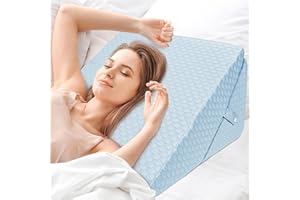 COOLBEBE Adjustable Folding Wedge Pillow for Adults – 9 & 12 Inch Height – Elevated Triangle Pillow for Snoring Relief, Post-