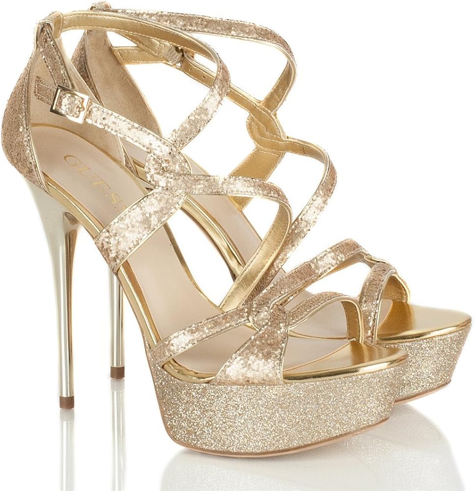 guess gold heels