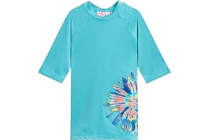 Kanu Surf Karlie Rash Guard for Girls' UPF 50+ Sun Protection Short Sleeve Girls' Swim Shirt