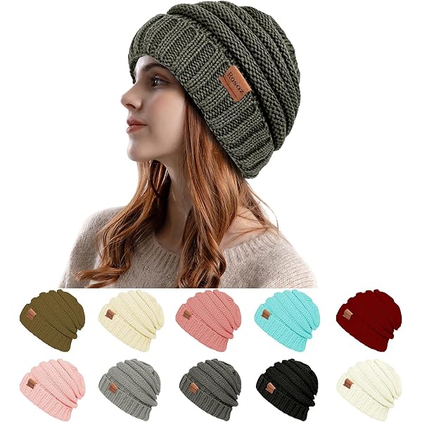Toulite 8 Pack Women's Beanie Hats With Pom Pom - Winter Knitted Skull Caps, Bulk Set In Classic Colors