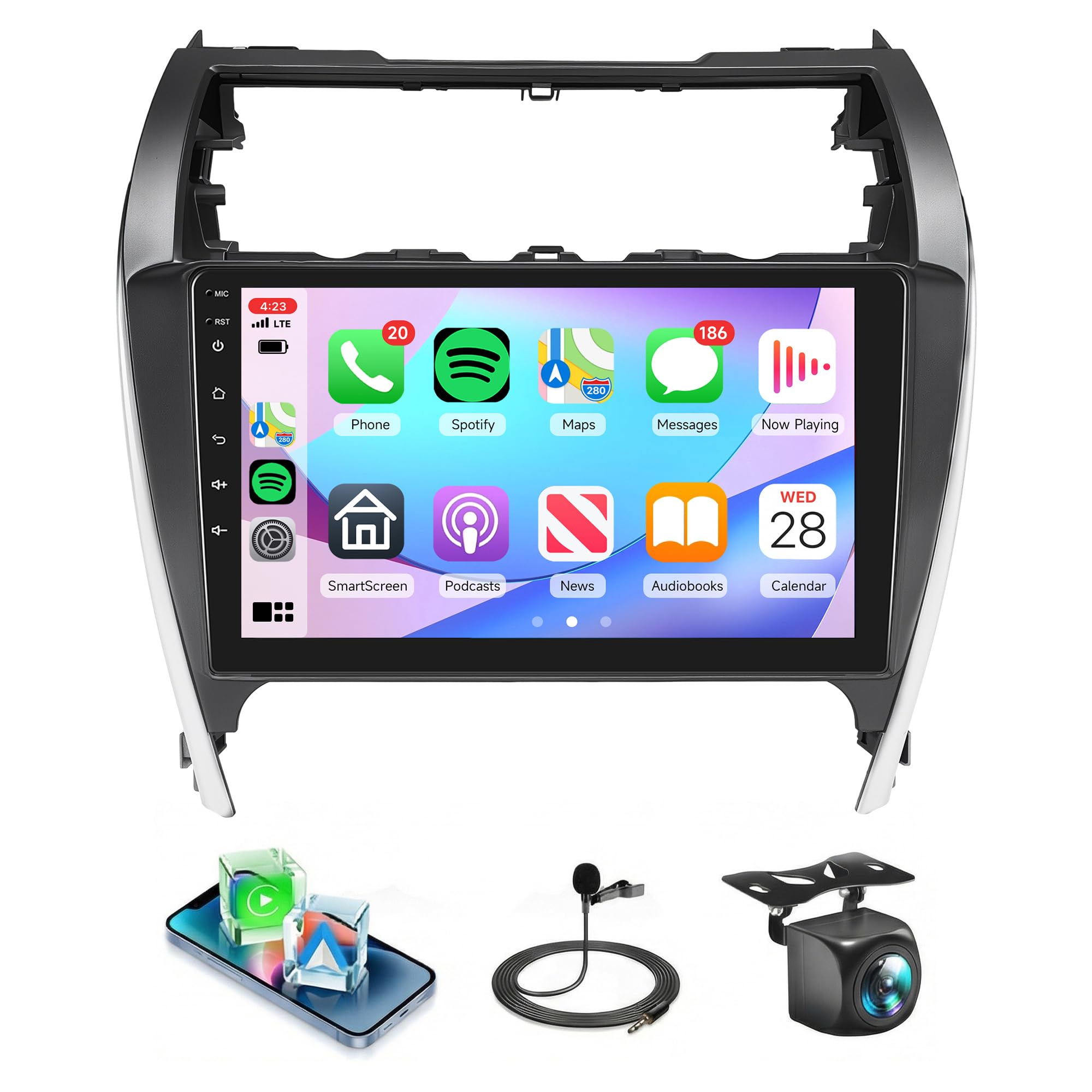 Photo 1 of ?4Core 4G+64G? Android Car Stereo Radio for Toyota Camry 2012 2013 2014, Wireless CarPlay Android Auto, GPS Navigation WiF, 10'' Touch Screen Radio for Camry, Bluetooth FM RDS EQ AHD Backup Camera