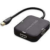 Cable Matters Mini DisplayPort to HDMI Adapter with VGA and DVI 3-in-1 Adapter in Black - Thunderbolt and Thunderbolt 2 Port 