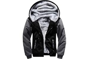 MACHLAB Men's Pullover Winter Workout Fleece Hoodie Jackets Full Zip Wool Warm Thick Coats