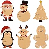 Christmas Gift Tags Stickers, 120 Pcs Christmas Gift Labels Stickers, Self-adhensive Kraft Paper Name Tags Snowman Santa Claus for Birthday Wedding Xmas Holiday Festive Party Present Boxes Decoration