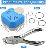 LAMXD 3 in 1 Corner Rounder Punch with Hole Punch and Binder Rings Blue view 3