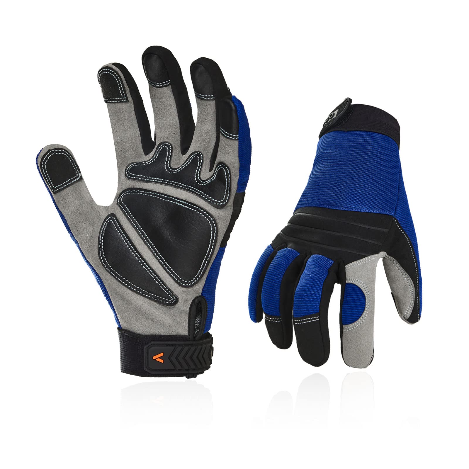 Vgo... 3Pairs Safety Work Gloves,Builder Gloves,Gardening Gloves,Light Duty Mechanic Gloves(SL7621)