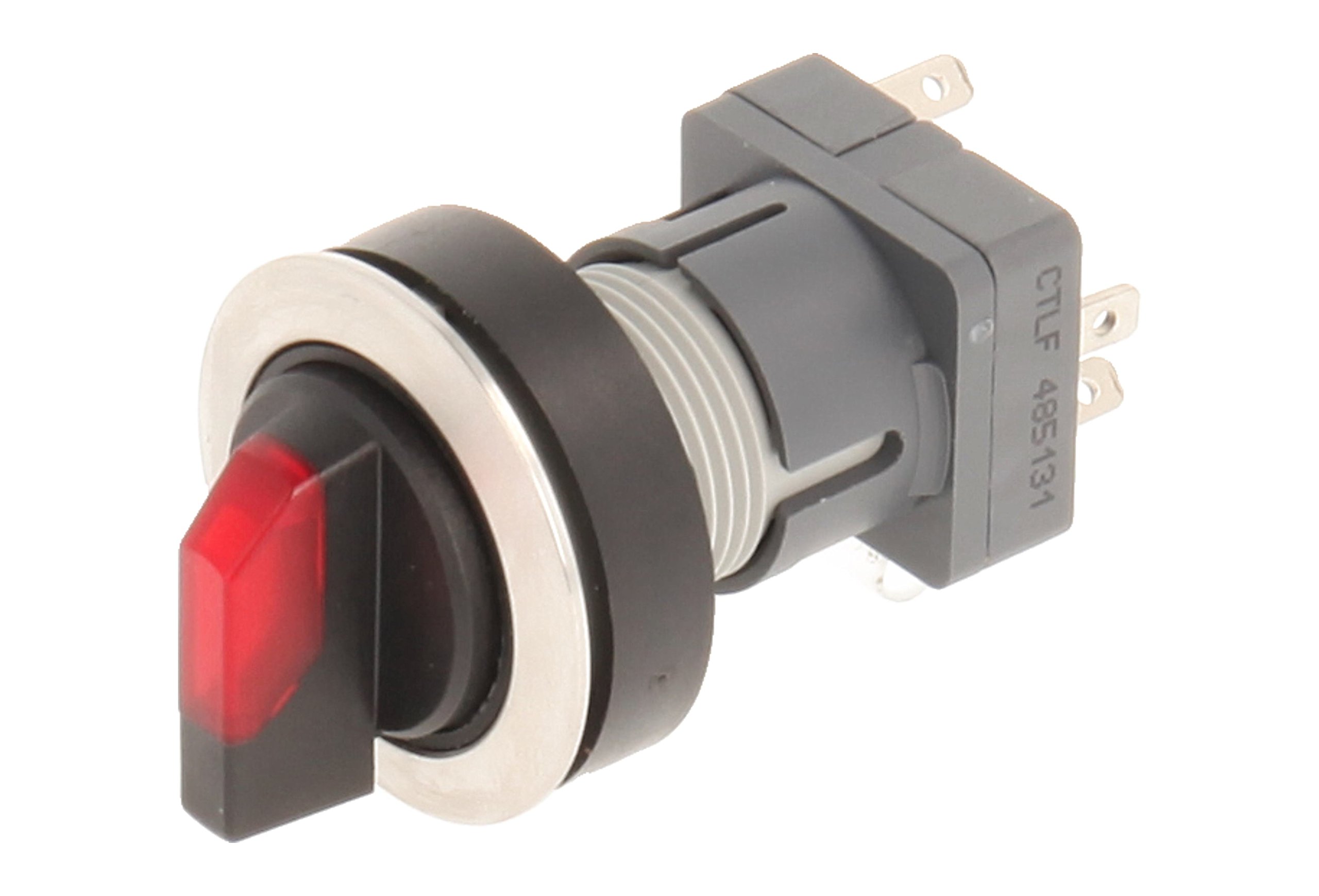 Club 23.001.365 Light 2 Positions Selector Latching Stainless Steel Contact Button Sensor LED Lamp Holder t5,5 K 1 changeover contact 24 V – Red (Pack of 2)