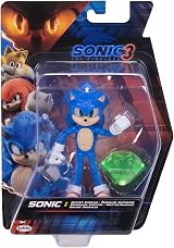 Sonic The Hedgehog Sonic 3 Movie Figure with Emerald Accessory Jakks Pacific 5in view 2