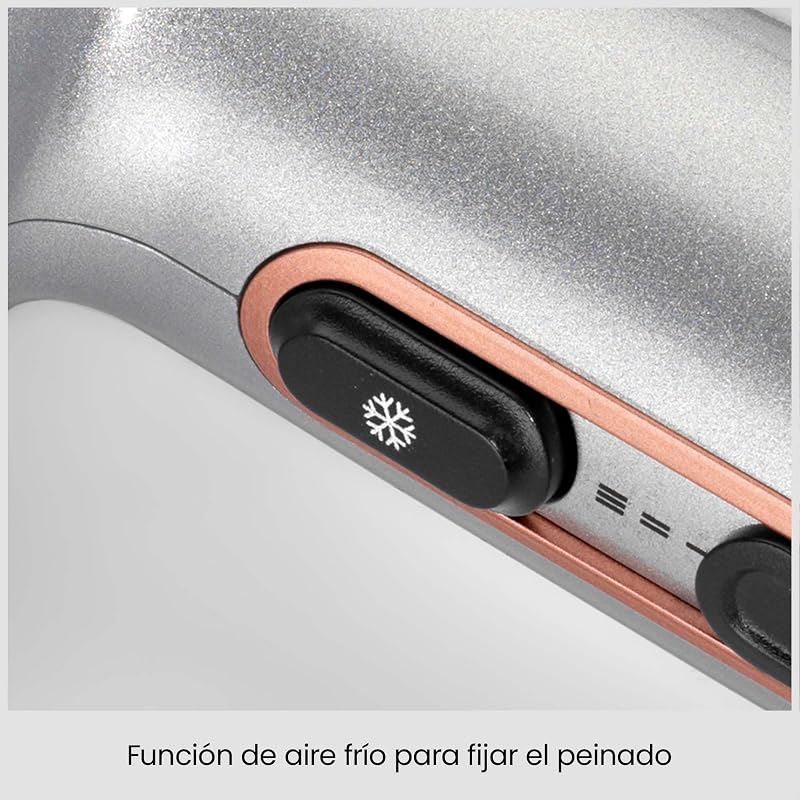 Secador de cabelo Cosmos Lightweight com Difusor – NOVO 2025, Secador potente e elegante de 2100W, condicionador iónico sem frizz, 3 níveis de aquecimento e 2 velocidades, Prata, D580DE