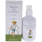 L'Erbolario Shower Gel For Babies - Extremely Delicate Cleansing Base - Ideal For Children’s Sensitive Skin - Enriched With Rice Proteins - Made With Protective And Softening Extracts - 6.7 Oz