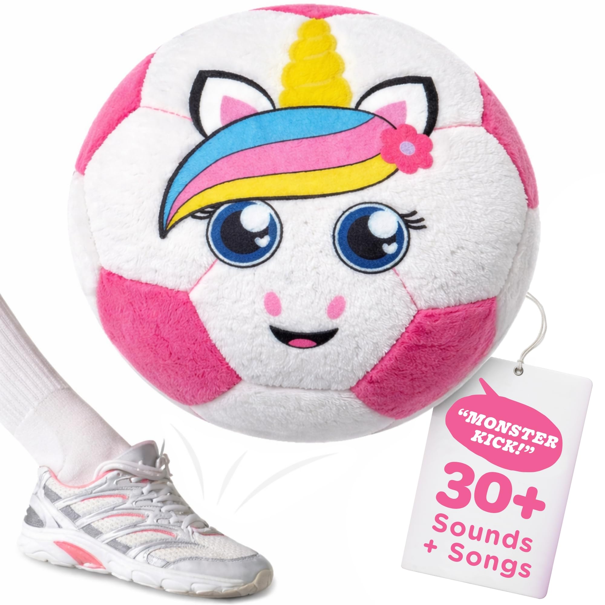 Move2Play, Hilariously Interactive Toy with Music & Sound Effects | Birthday Gift for Boy & Girl | Ball for Toddler & Baby | Indoor/Outdoor | Age 6, 9, 12+ month | 1, 2, 3+ Year Old (Pink Soccer Ball) — image 1