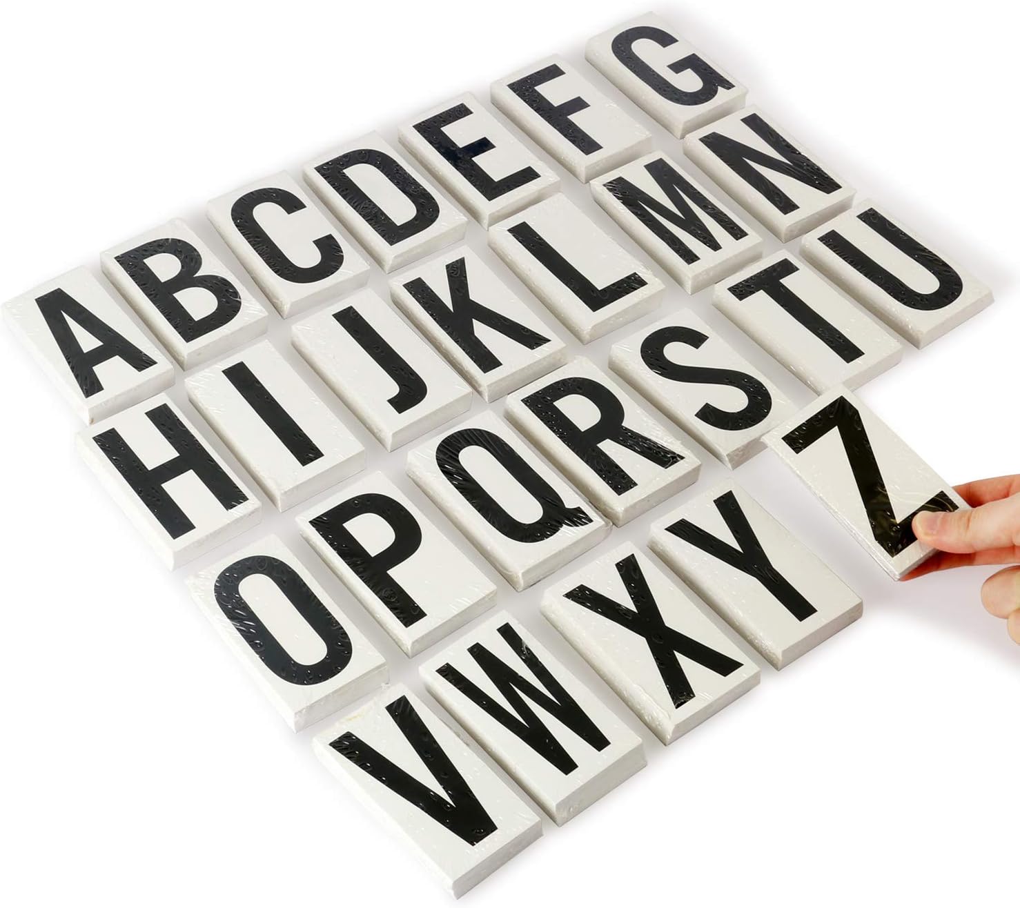 SmartSign A- Z Letter Stickers Mylar Vinyl Alphabet Labels | 1300 Pieces Kit, 3.5" Character Height Black, Made in USA