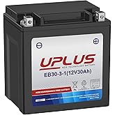UPLUS YTX30L-BS Motorcycle Battery, YIX30L-BS Replacement Maintenance Free &amp; High Performance, EB30-3-1 AGM Batteries ETX30L UTV Snowmobile ATV Battery, 12V 30AH 400CCA
