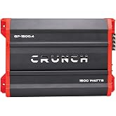 Crunch 1500W 4 Channel Car Audio Amplifier | Class A/B 4 channel amp for speakers or subwoofers; clean power