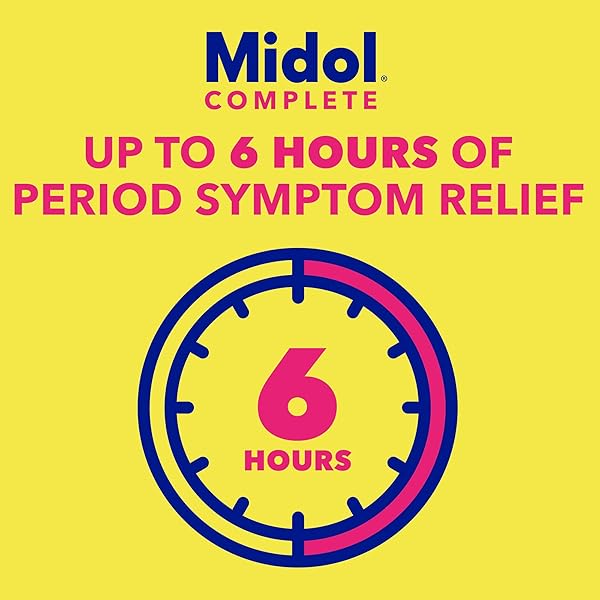 MIDOL COMPLETE MENSTRUAL PAIN RELIEF CAPLETS, 40 COUNT – PROVIDES CRAMP, HEADACHE, AND BLOATING RELIEF