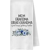 GCFET Great Grandma Kitchen Towels - Grandma Decorative Waffle Weave Dish Towels, Grandma Gifts Hand Towel, Grandma Tea Towel, Grandma Gifts from Grandson Granddaughter, 16x24 Inch