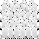 Shappy 100 Pcs Drawstring Backpack Bulk Sports Gym Cinch Bag Polyester String Bag for Men Women (White)