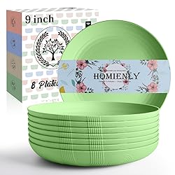 Homienly Wheat Straw Plates,Lightweight Unbreakable