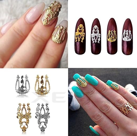 Amazon 3d 金属 ネイルチップ アート メタル パーツ ゴールド ネイル レジン用 手作りネイルチップ ネイルジュエリー つけ爪 10枚入 フルチップ シンプル 結婚式 パーティー 二次会などに ネイルアート A 10個 長 金色 ビーズ ストーン 通販