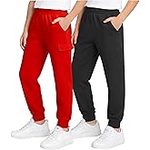 Quad Seven Boys Sweatpants - 2 Pack Fleece Active Boys Joggers and Cargo Pants - Performance Athletic Pants (Size 4-18)