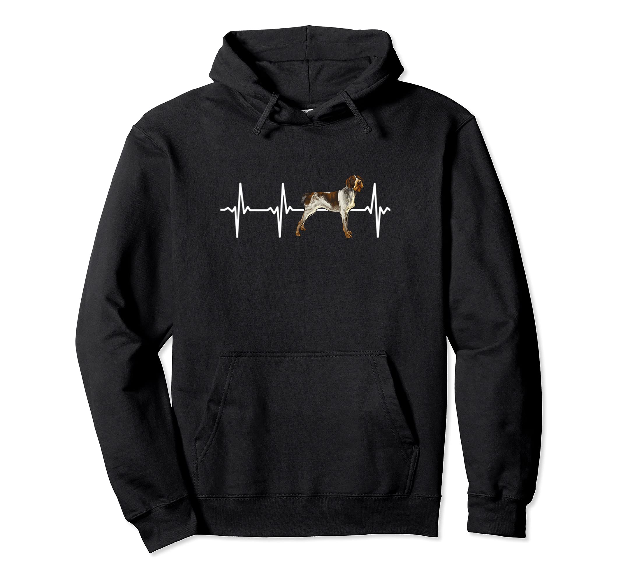 German Wirehaired Pointer Heartbeat Love My Dog Pullover Hoodie