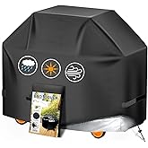 Aoretic Grill Cover 52 inches Gas-BBQ Grill Cover, Waterproof,Anti-UV Material with Hook-and-Loop Straps & Adjustable Hem Drawstring for Weber Nexgrill Char-Broil Monument Dyna-Glo