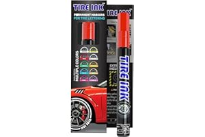 Tire Ink Color Tire Paint Pen - Waterproof Permanent Paint pens for Car Wheels Lettering | Car Wash Safe and Durable | Made in Japan