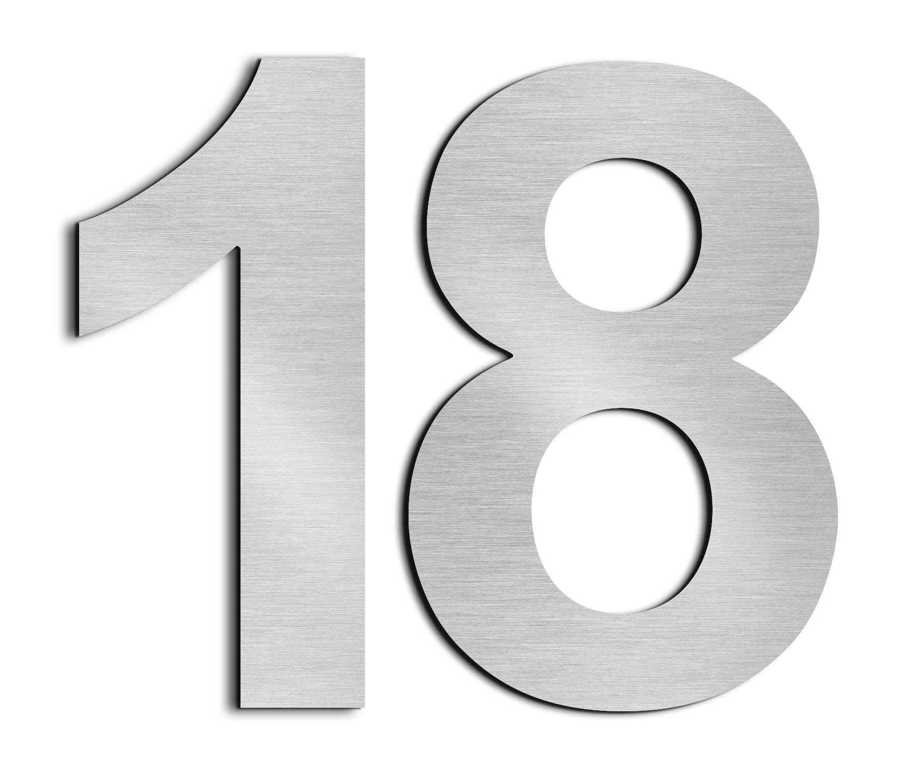 nanlyiau 2pc 3in Mailbox Numbers House Number Door number Stainless Steel House Numbers Adhesive number Made of solid 304 Stainless Steel silvery(3in number 18)