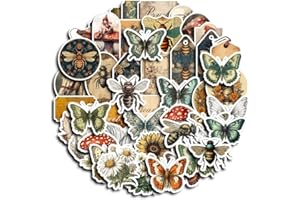 Bomichi 100 Pcs Vintage Insects and Botany Stickers for Journaling, Apothecary Label Sticker with Deep in The Forest Theme Vinyl Stickers for Water Bottle Laptop Computer Skateboard Bumper